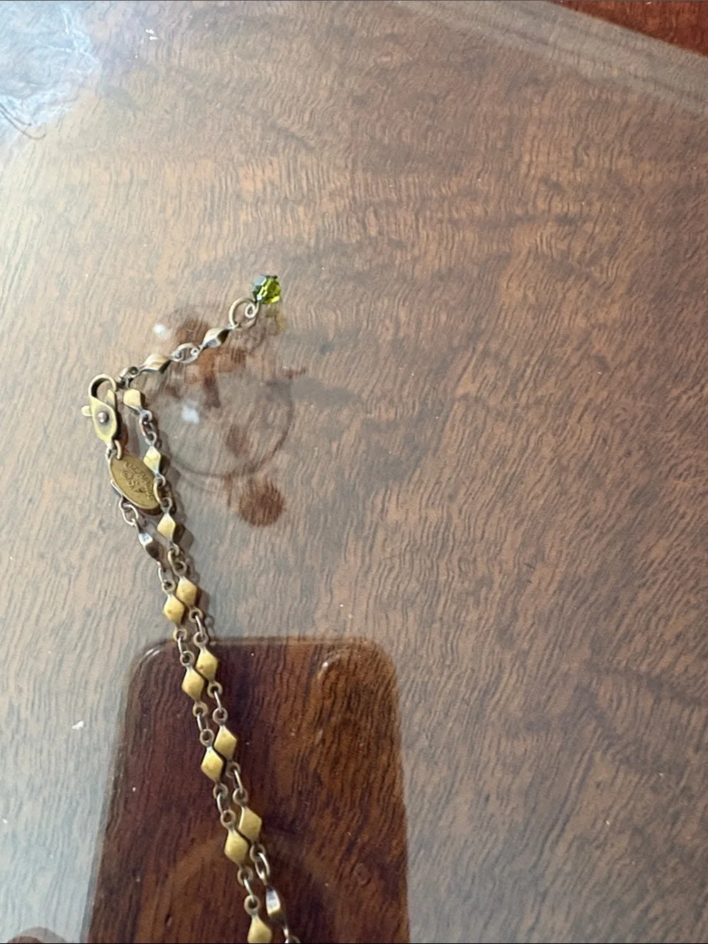 Vintage Green Bead Pendant Necklace - Women Jewelry
